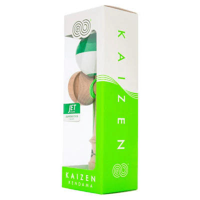 Green & White Jet Shape Half Split Kaisen Kendama - Smoke ATX
