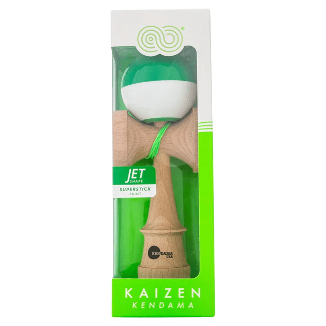Green & White Jet Shape Half Split Kaisen Kendama - Smoke ATX