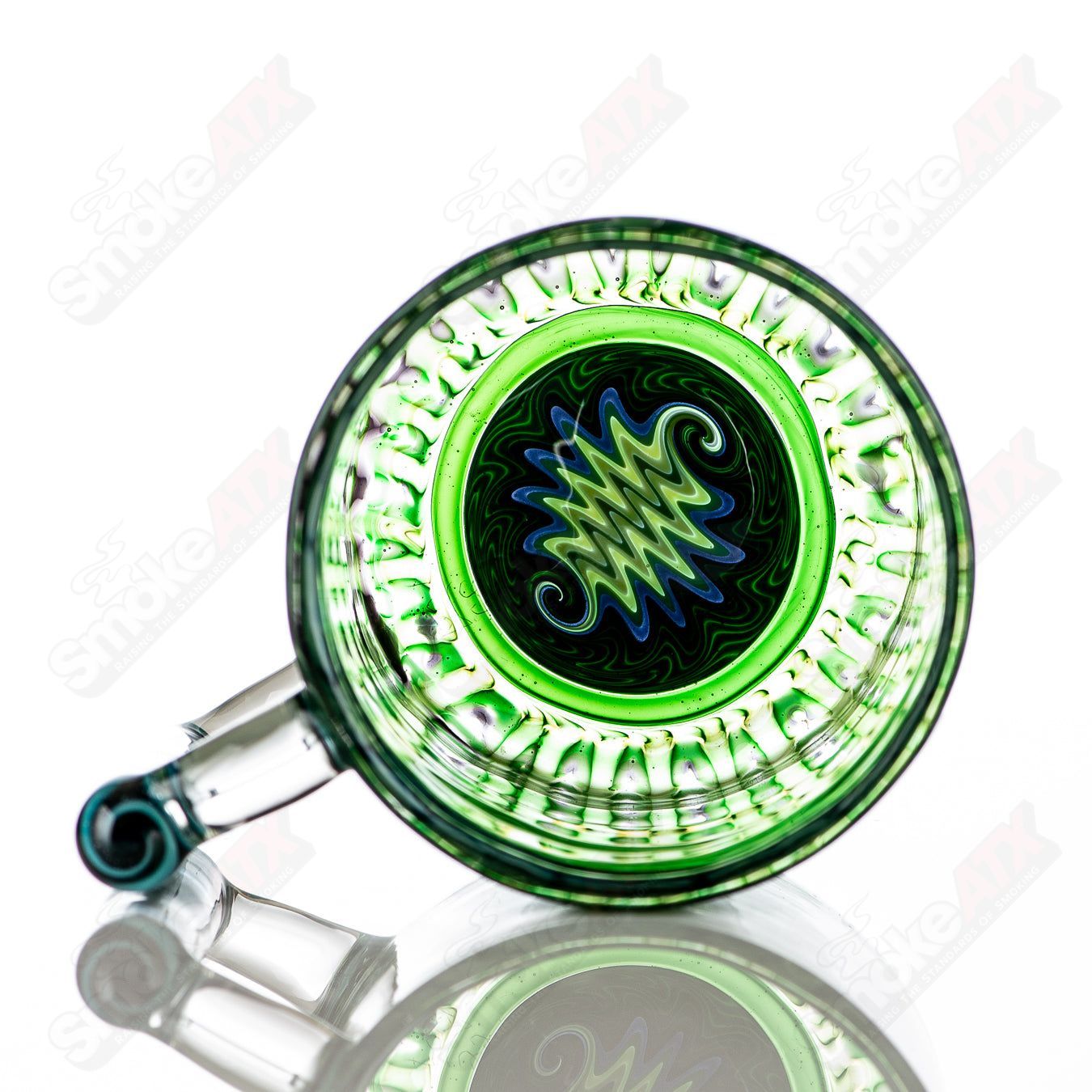 Green Wrap N Rake Glass Log Mug by Log Glass - Smoke ATX