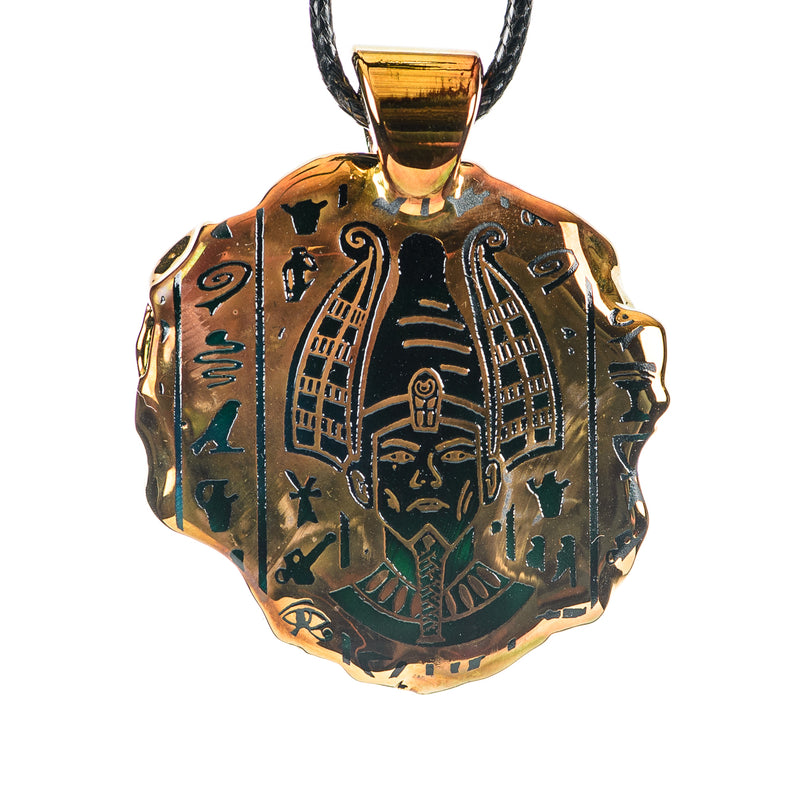 Golden Treasure Pendant (Pharoah) Green T Glass - Smoke ATX
