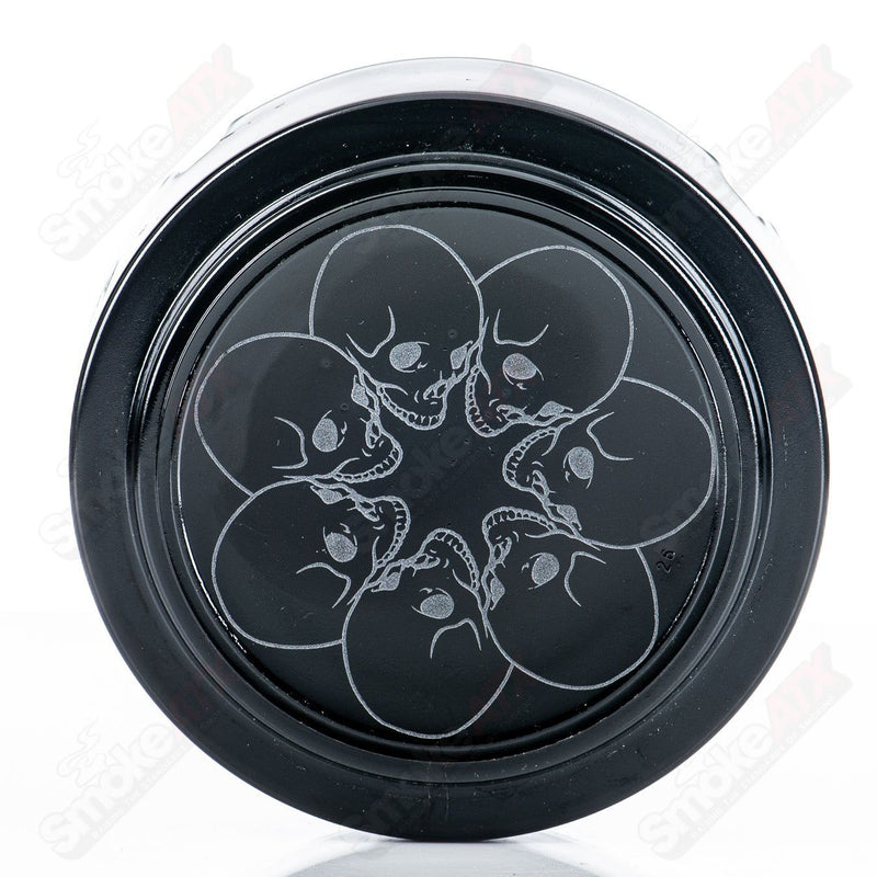 Black Ashtray Bloodshed Skull Circle Pattern Sovereignty - Smoke ATX 