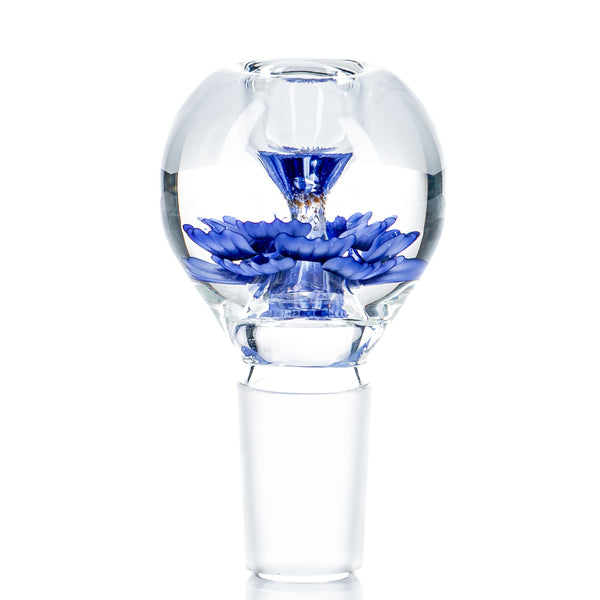 #4 18mm Flower Marble Bowl by Swan Glass - Smoke ATX
