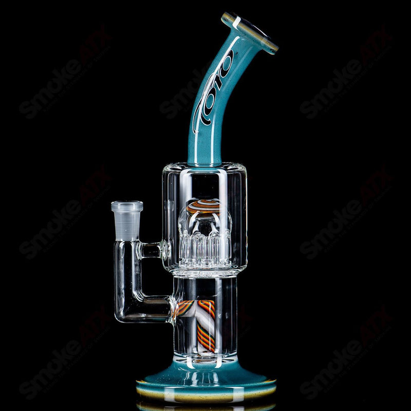 10mm Double Macro w/ Full Color Foot+Mouthpiece by Toro Glass