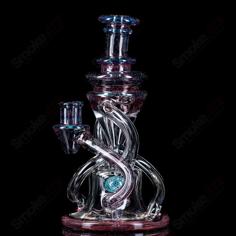 10mm V2 Double Up (Pheonix over Aquarius) Recycler Cerio Glass - Smoke ATX