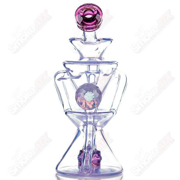 #1 Faceted Two & Through Full-Size Recycler w/ Opal by Captn Chronic - Smoke ATX