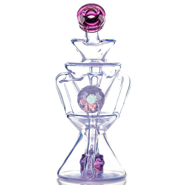 #1 Faceted Two & Through Full-Size Recycler w/ Opal by Captn Chronic - Smoke ATX