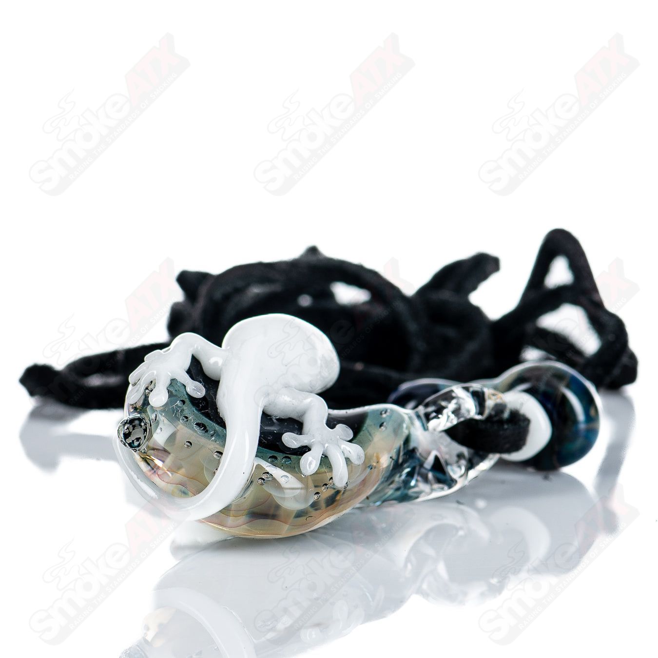 Tier 1 Pendant Kengtaro Glass Gecko #1 - Smoke ATX 