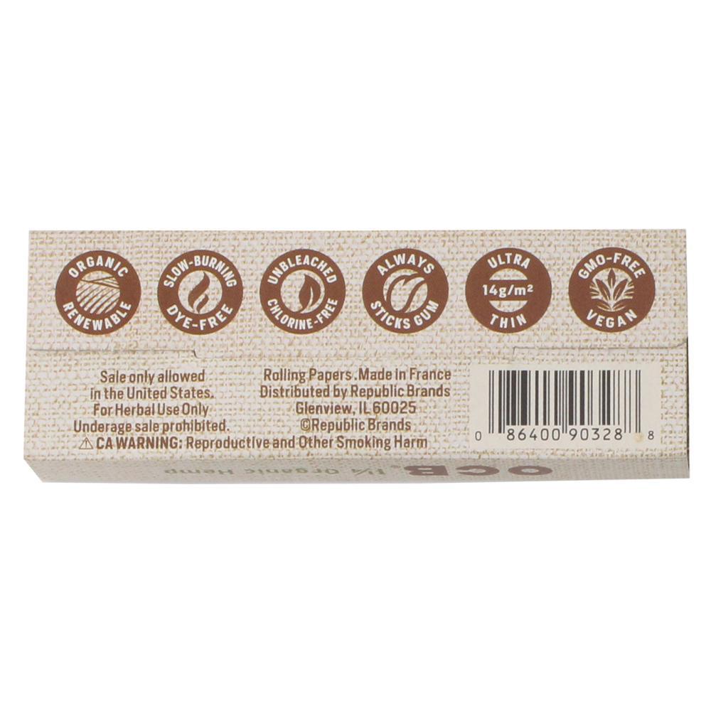 1 1/4 Organic Hemp Rolling Papers + Tips OCB