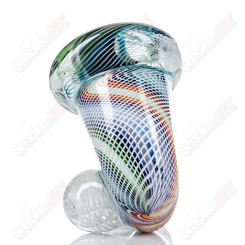 Latticino Wig-Wag Sherlock - by Future Glass (Prep) x JMass Glass - Smoke ATX