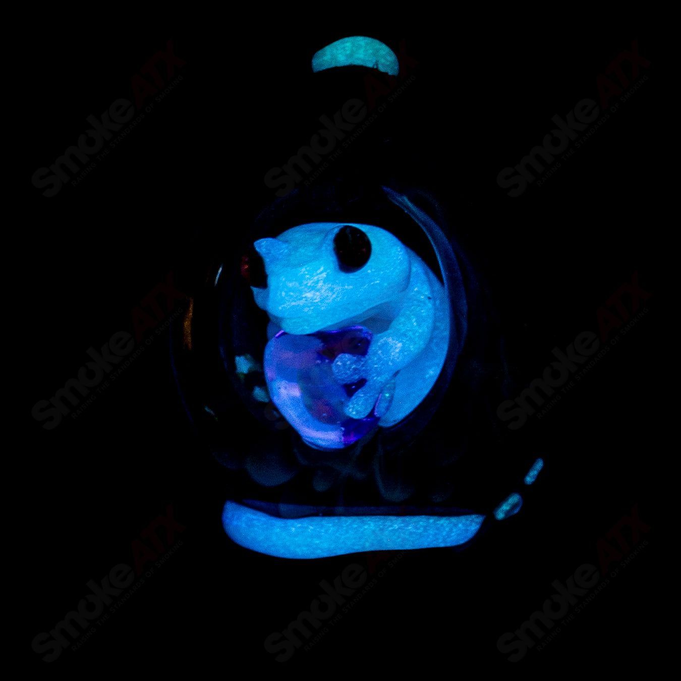 #1 Tier 4 Gecko Pendant by Kengtaro Glass - Smoke ATX 