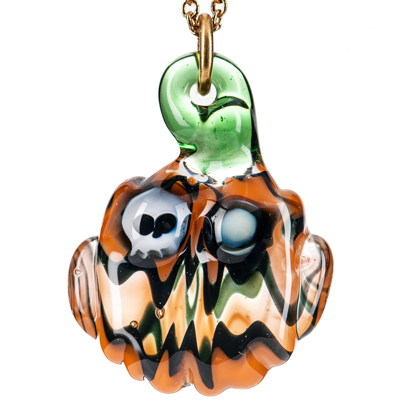 Jackolantern Necklace Indo Glass