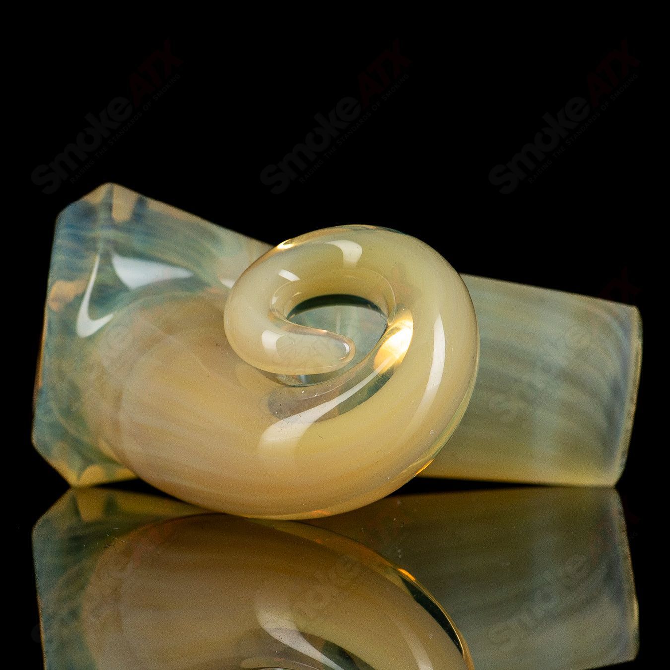 Honeycomb 18mm Fully Worked Slide by Black T Glass - Smoke ATX