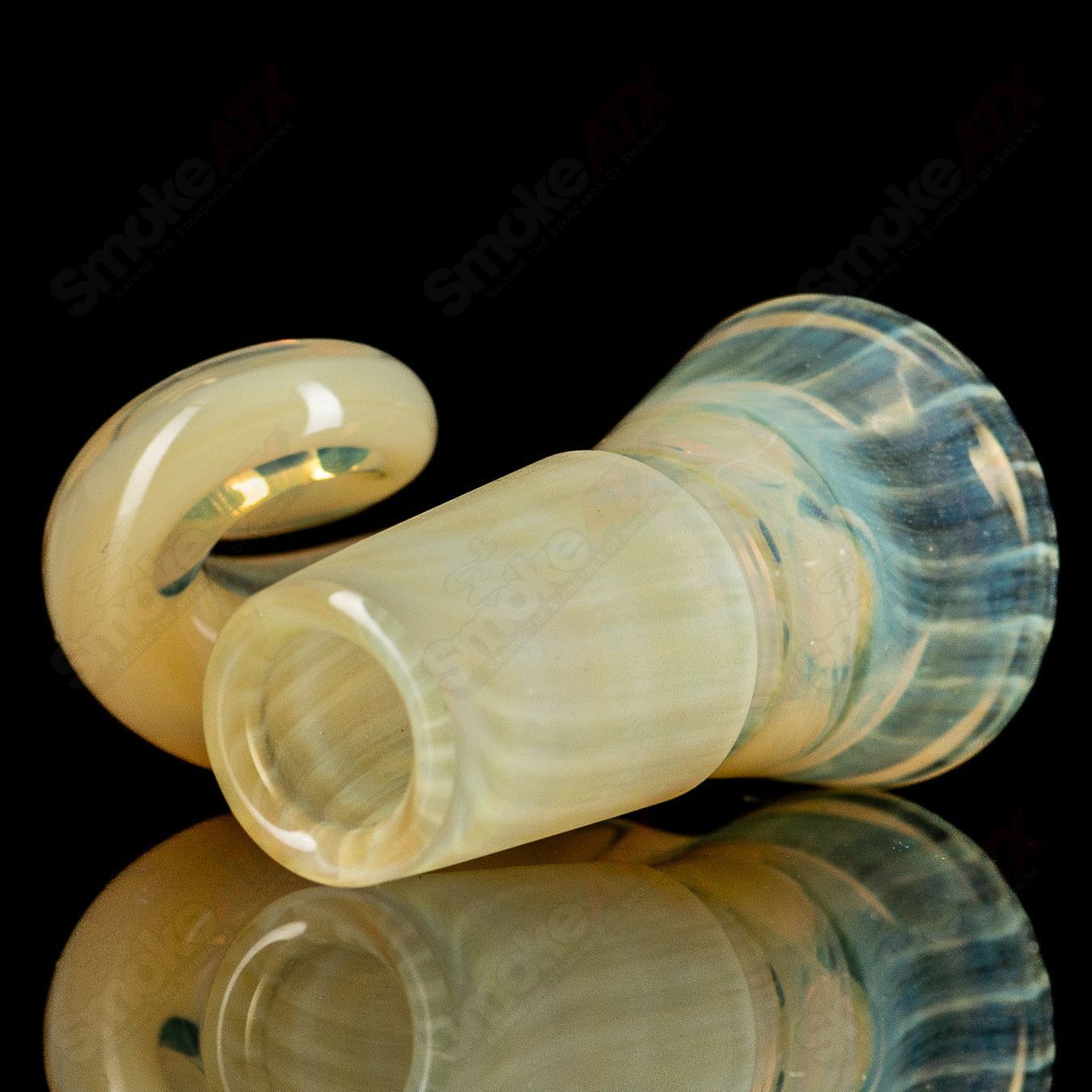 Honeycomb 18mm Fully Worked Slide by Black T Glass - Smoke ATX