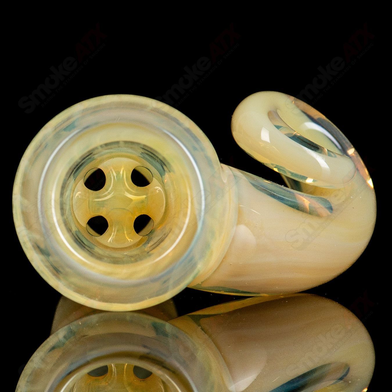 Honeycomb 18mm Fully Worked Slide by Black T Glass - Smoke ATX