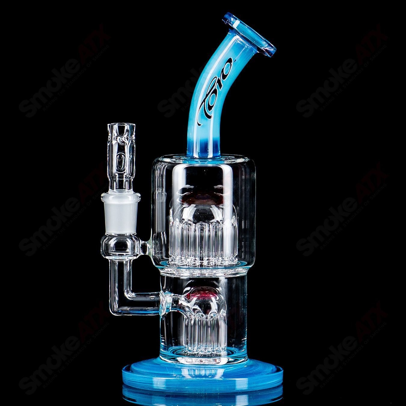 #3 14mm 8/13 Double Macro XL with full Color Accents by Toro Glass - Smoke ATX 