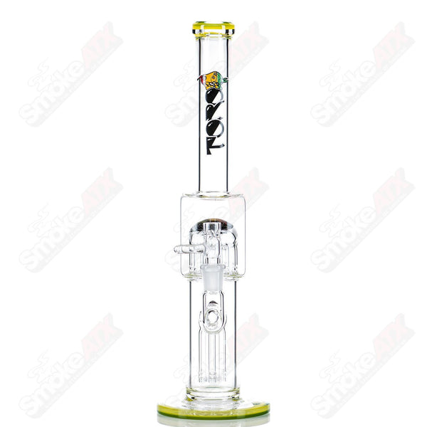 #1 14mm Mini 7/13 Arm Perc with Reversal Sections by Toro Glass - Smoke ATX