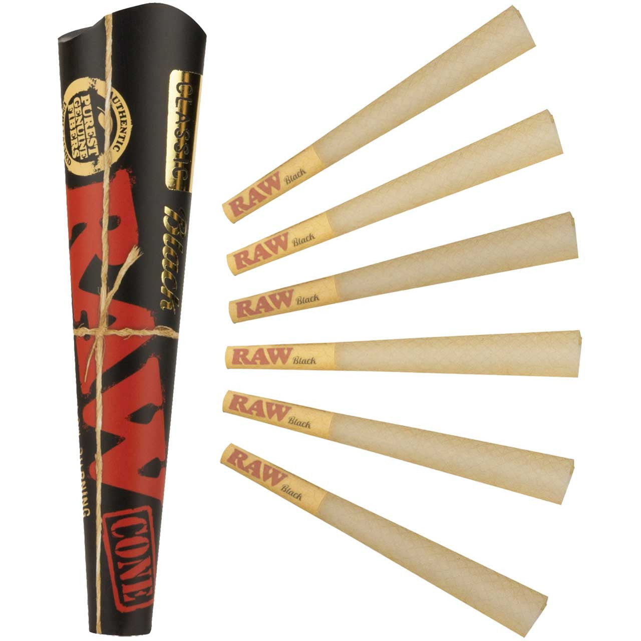 SCOOP PACK 6pk 1 1/4 Black Cones Raw