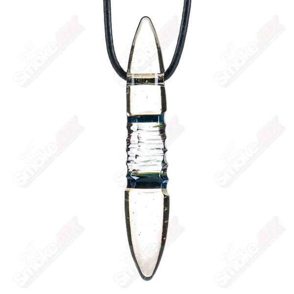 Small CFL Bullet Pendant (#205) by Carver B Glass - Smoke ATX