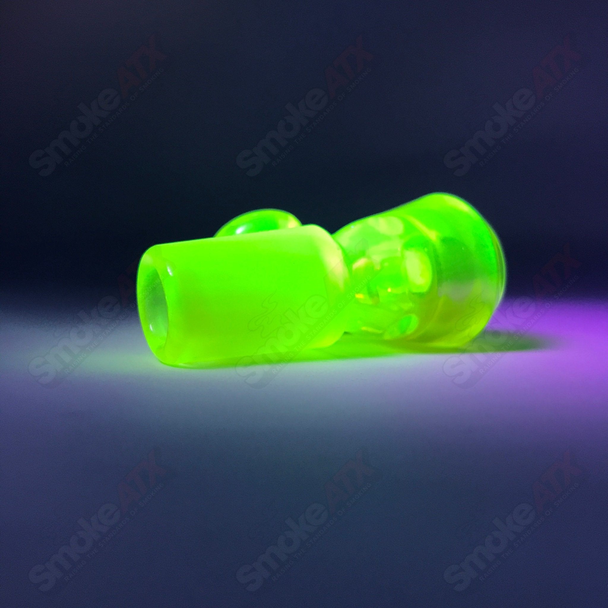 Iced Citrine Black T Glass 18mm Fully Worked Slide UV - Smoke ATX