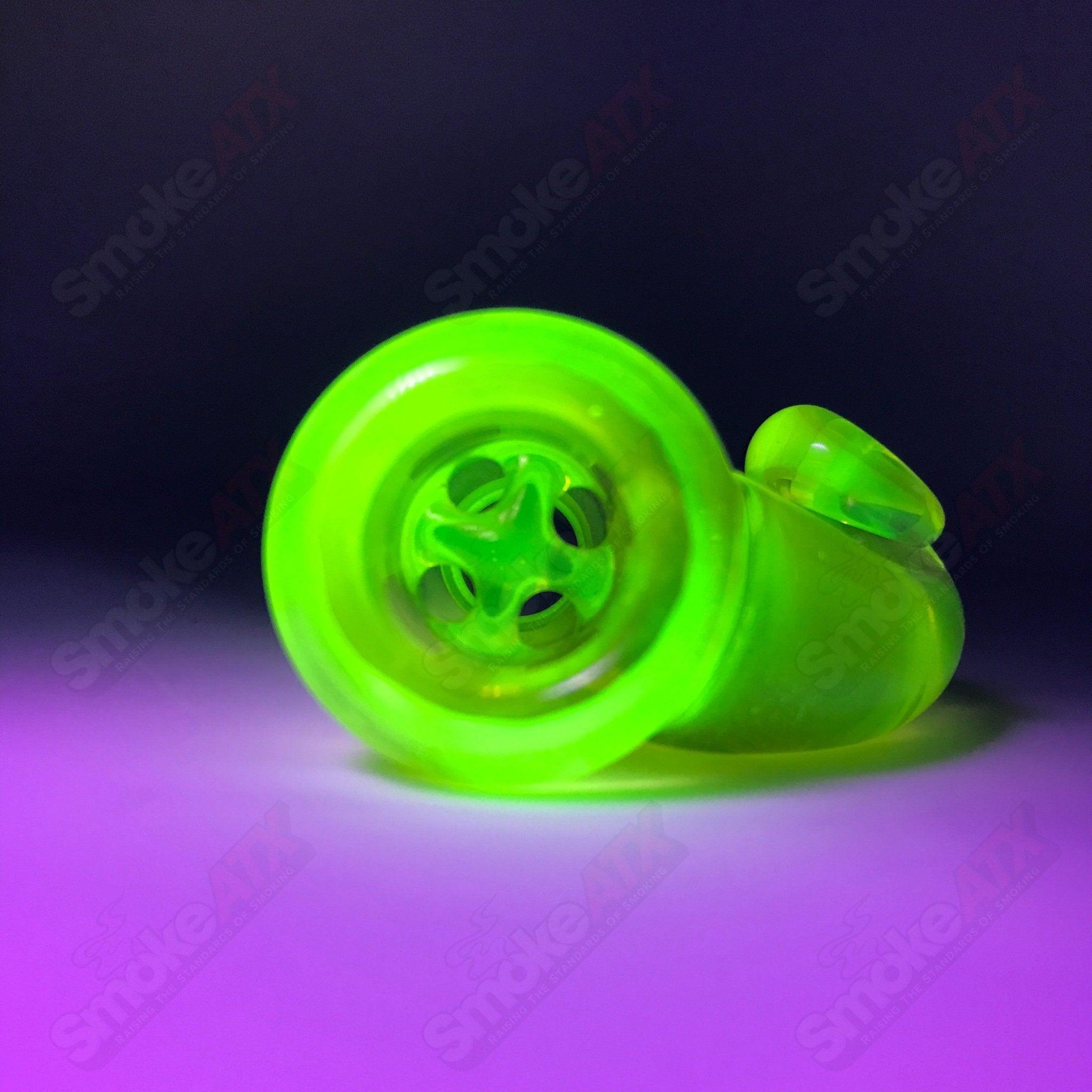 Iced Citrine Black T Glass 18mm Fully Worked Slide UV - Smoke ATX