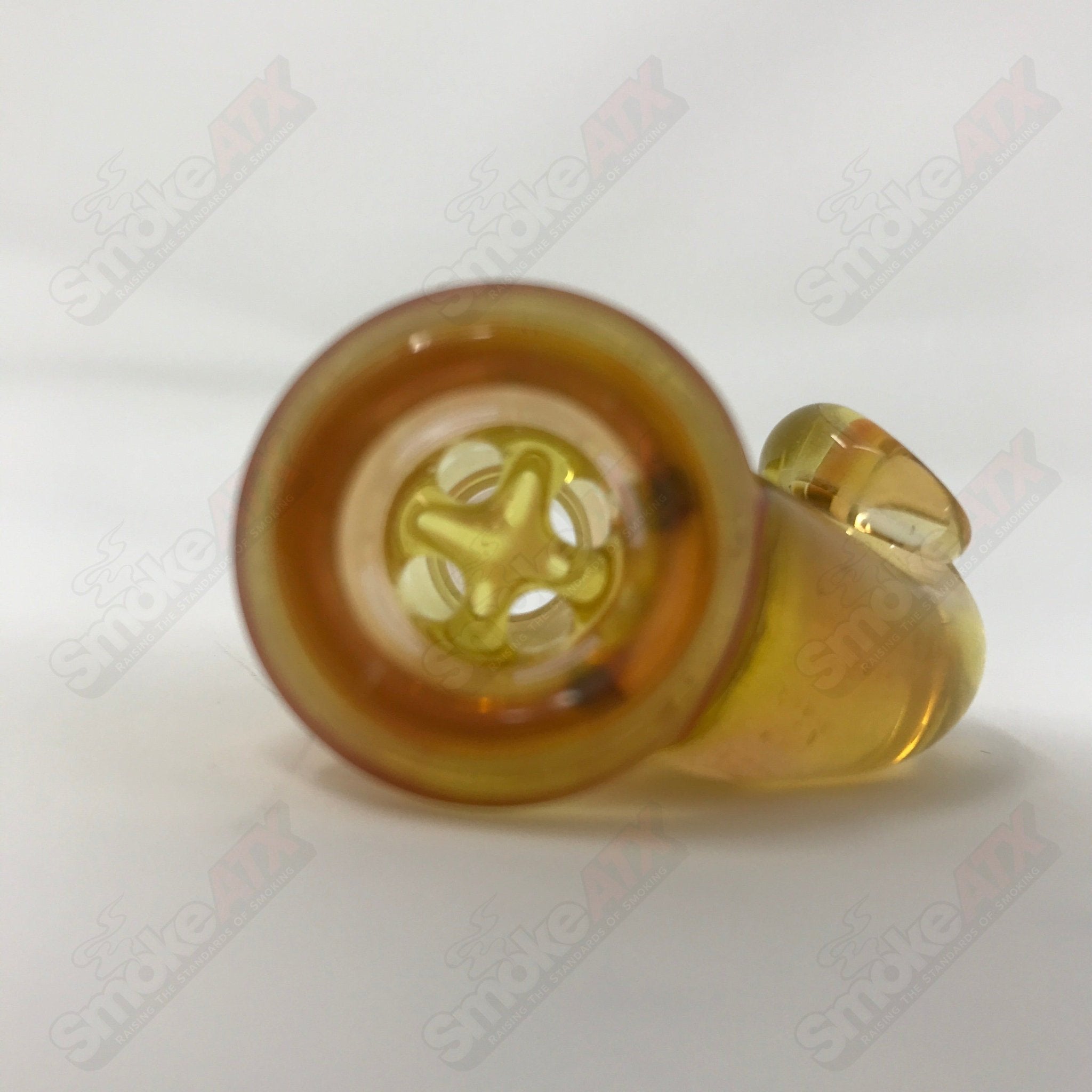 Iced Citrine Black T Glass 18mm Fully Worked Slide UV - Smoke ATX