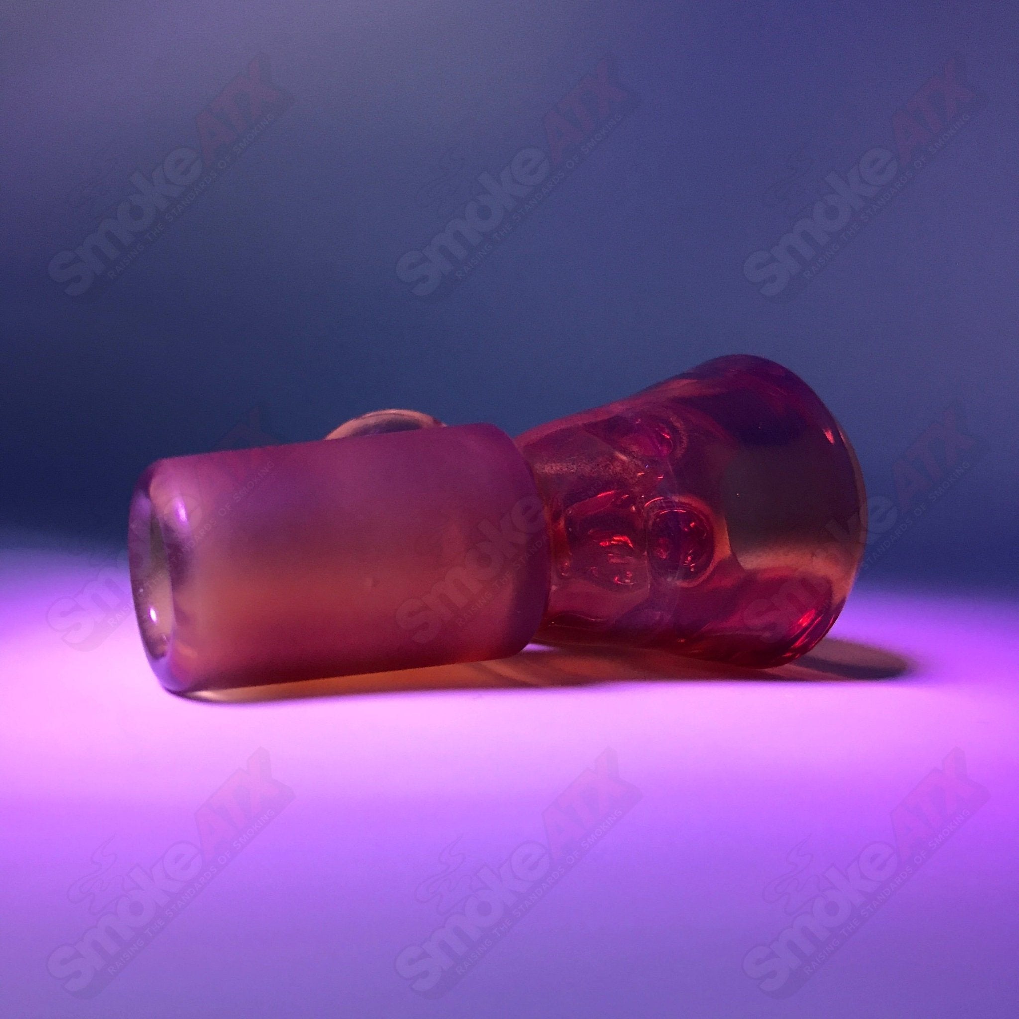 Iced Sunstone Black T Glass 18mm Fully Worked Slide - Smoke ATX