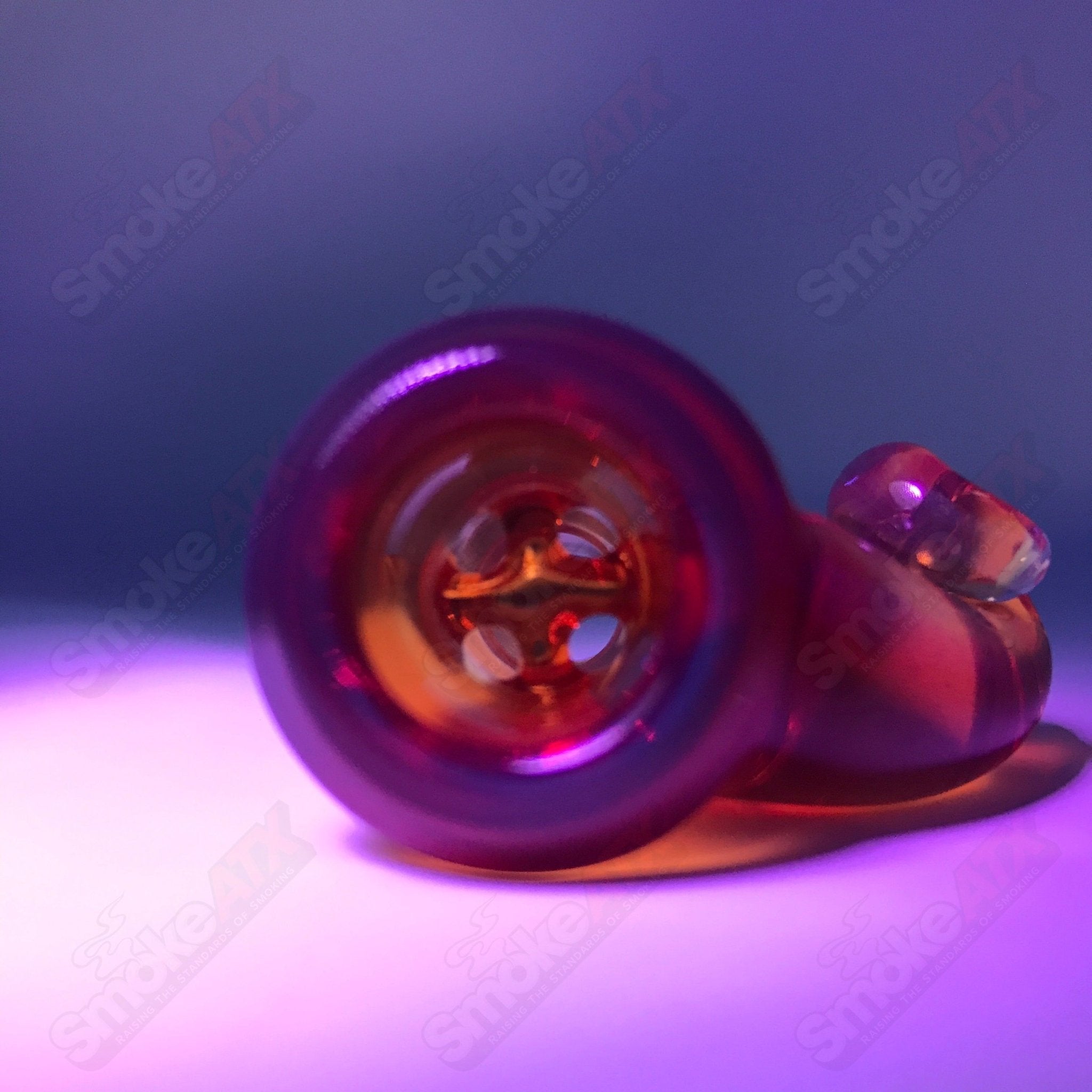 Iced Sunstone Black T Glass 18mm Fully Worked Slide - Smoke ATX