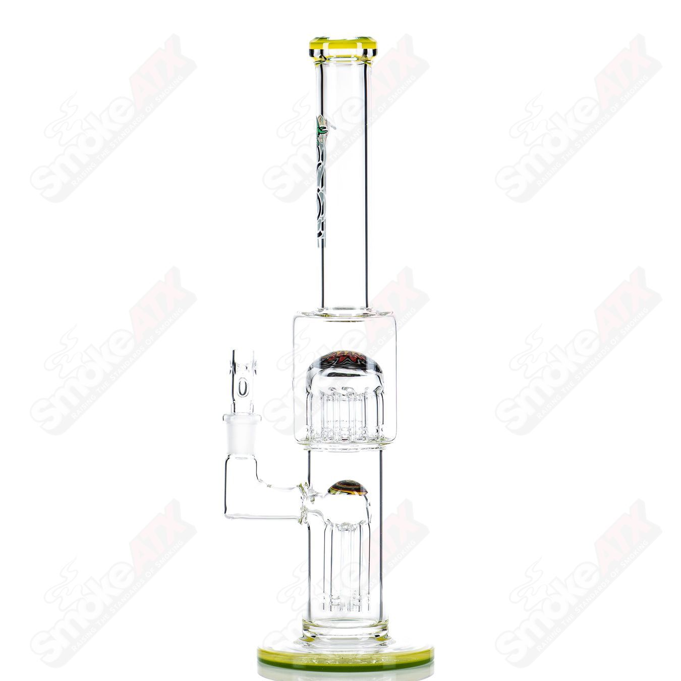 #1 14mm Mini 7/13 Arm Perc with Reversal Sections by Toro Glass - Smoke ATX
