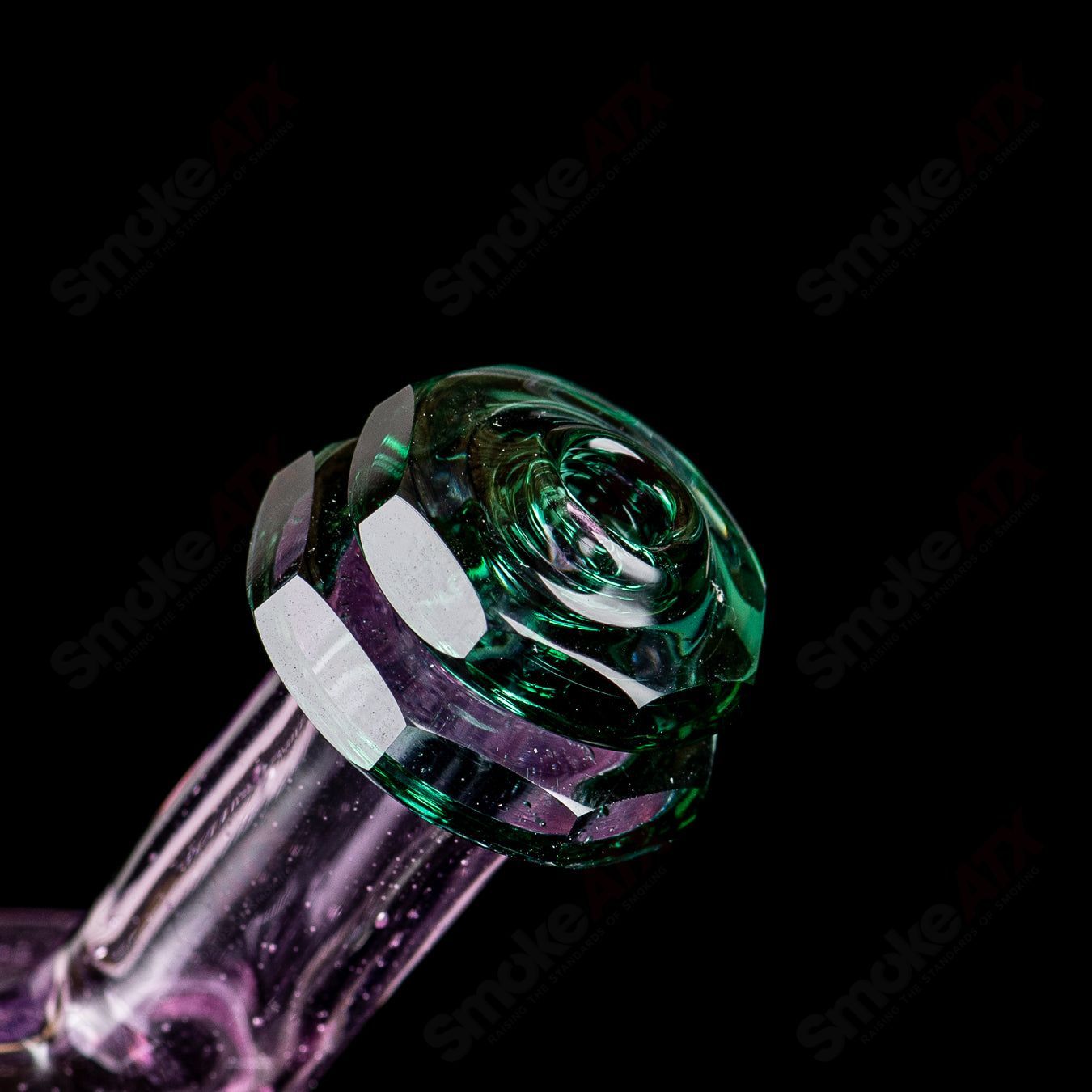 #3 Faceted Two & Through Full-Size Recycler w/ Opal by Captn Chronic - Smoke ATX