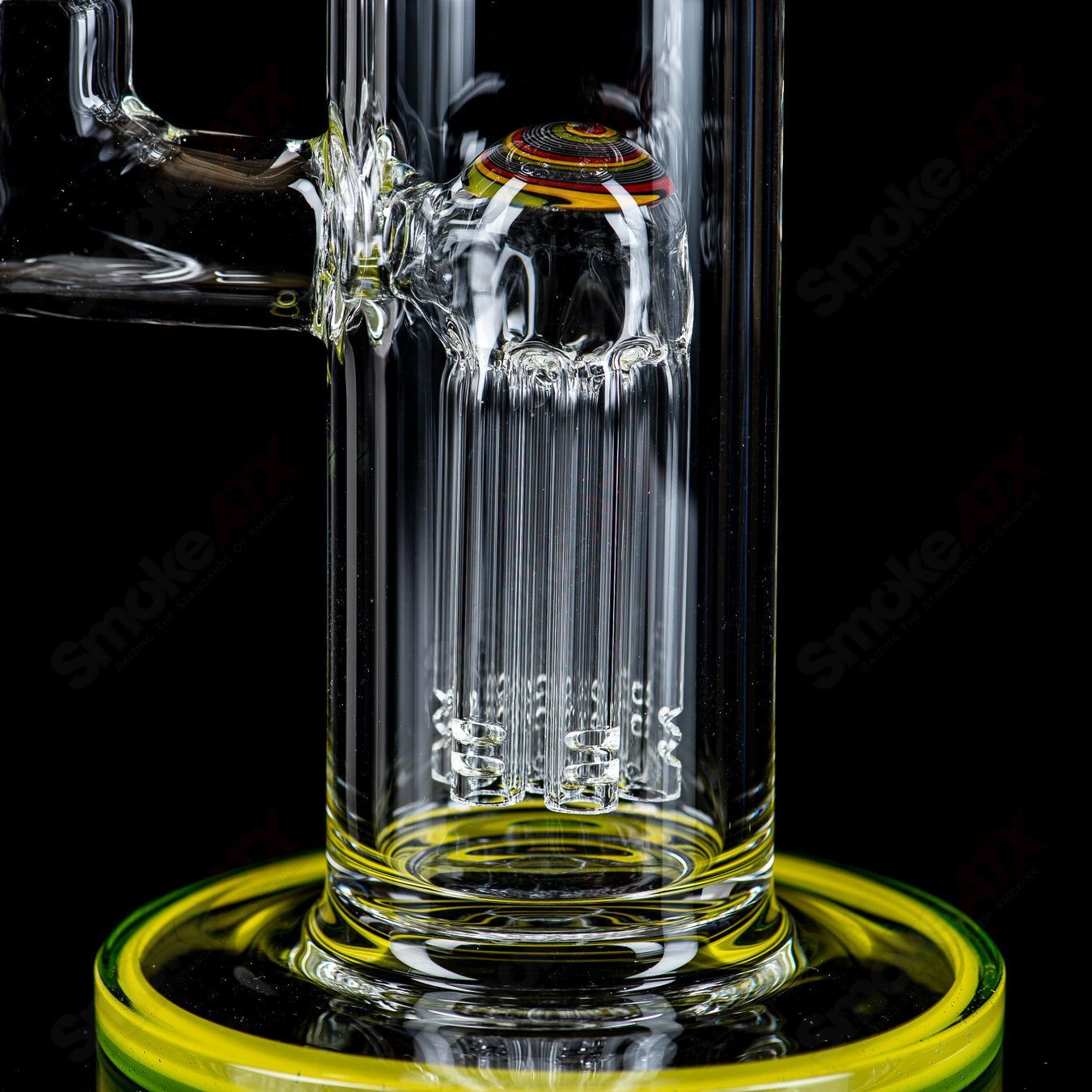 #1 14mm Mini 7/13 Arm Perc with Reversal Sections by Toro Glass - Smoke ATX