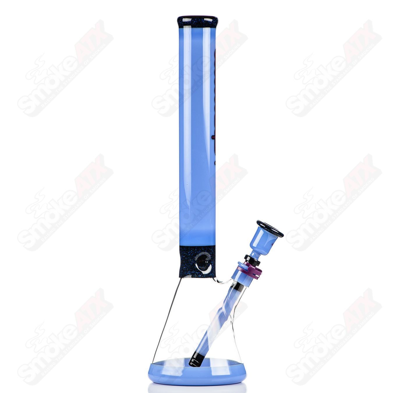 Illadelph Crushed opal & Milky Blue Spiral Beaker - Smoke ATX