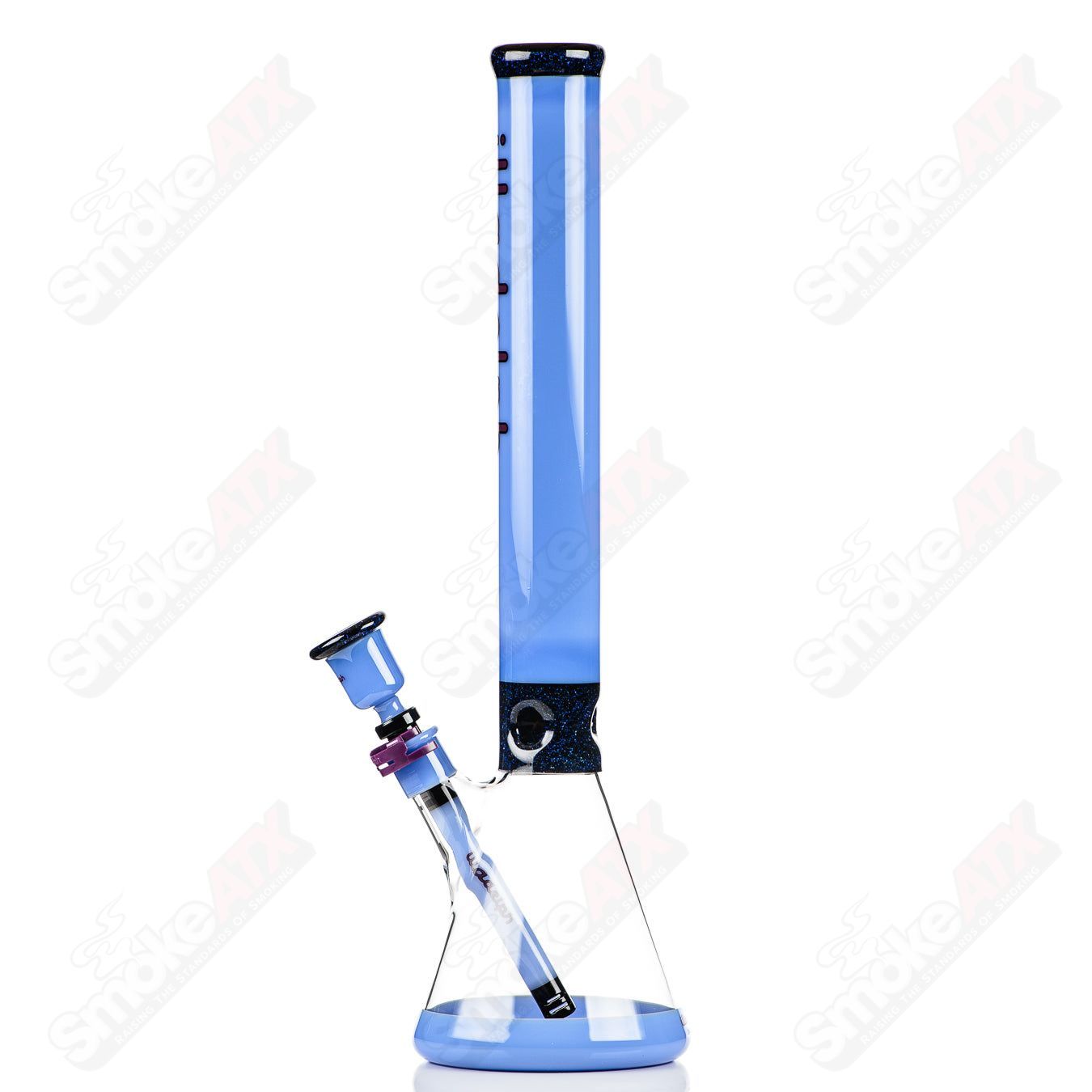 Illadelph Crushed opal & Milky Blue Spiral Beaker - Smoke ATX