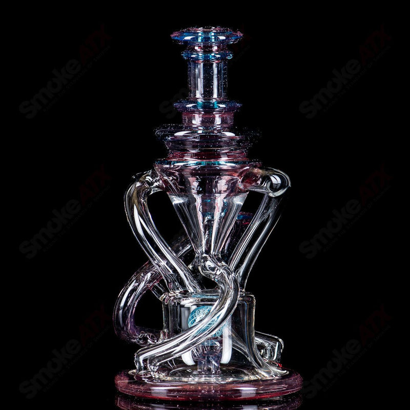 10mm V2 Double Up (Pheonix over Aquarius) Recycler Cerio Glass - Smoke ATX