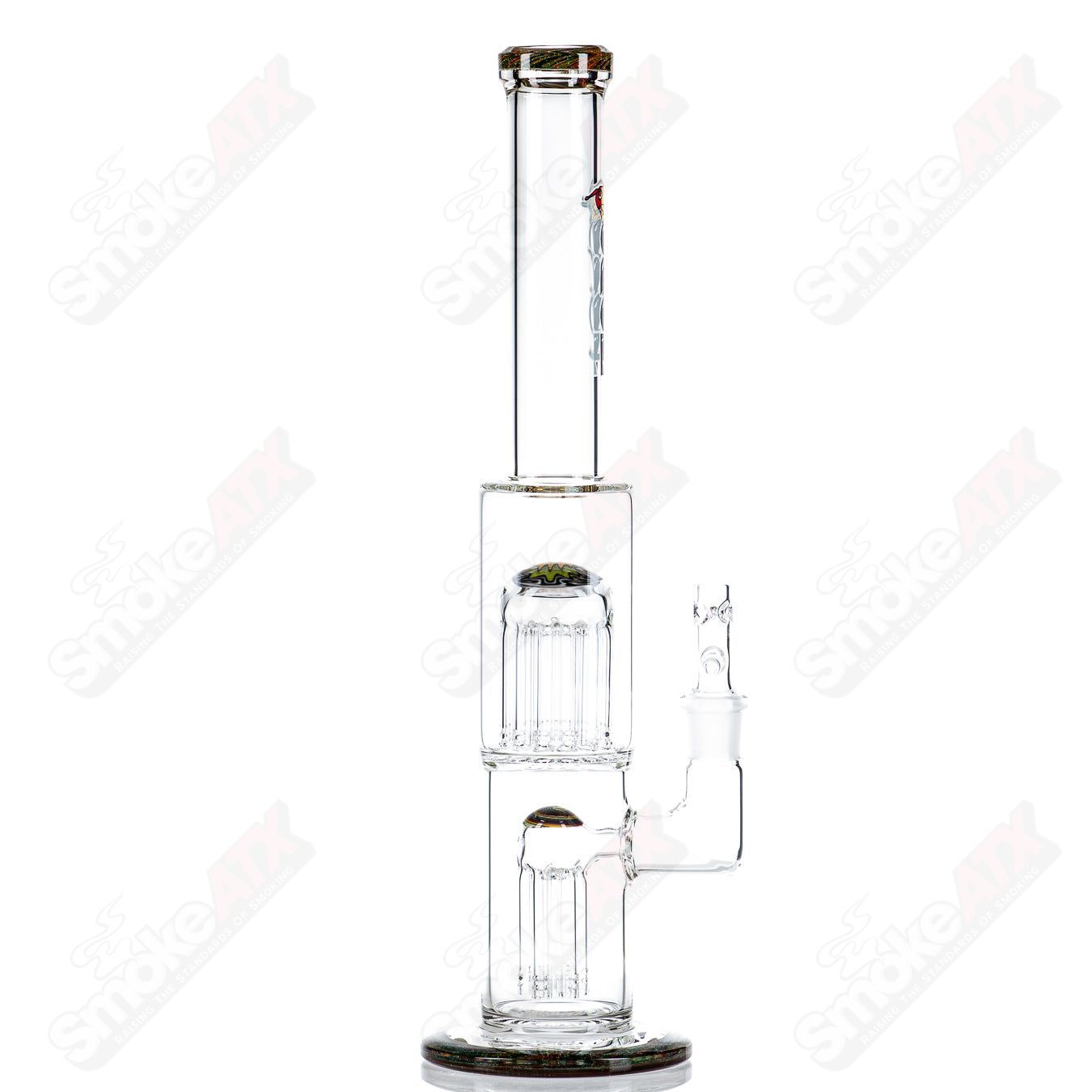 #2 18mm 7/13 Arm Perc w Worked Sections Toro Glass - Smoke ATX