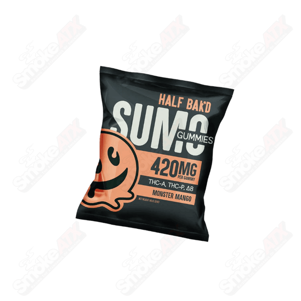 2pk 420mg Monster Mango SUMO Gummies (THC-A/THC-P/D8) Half Bak'd - Smoke ATX 