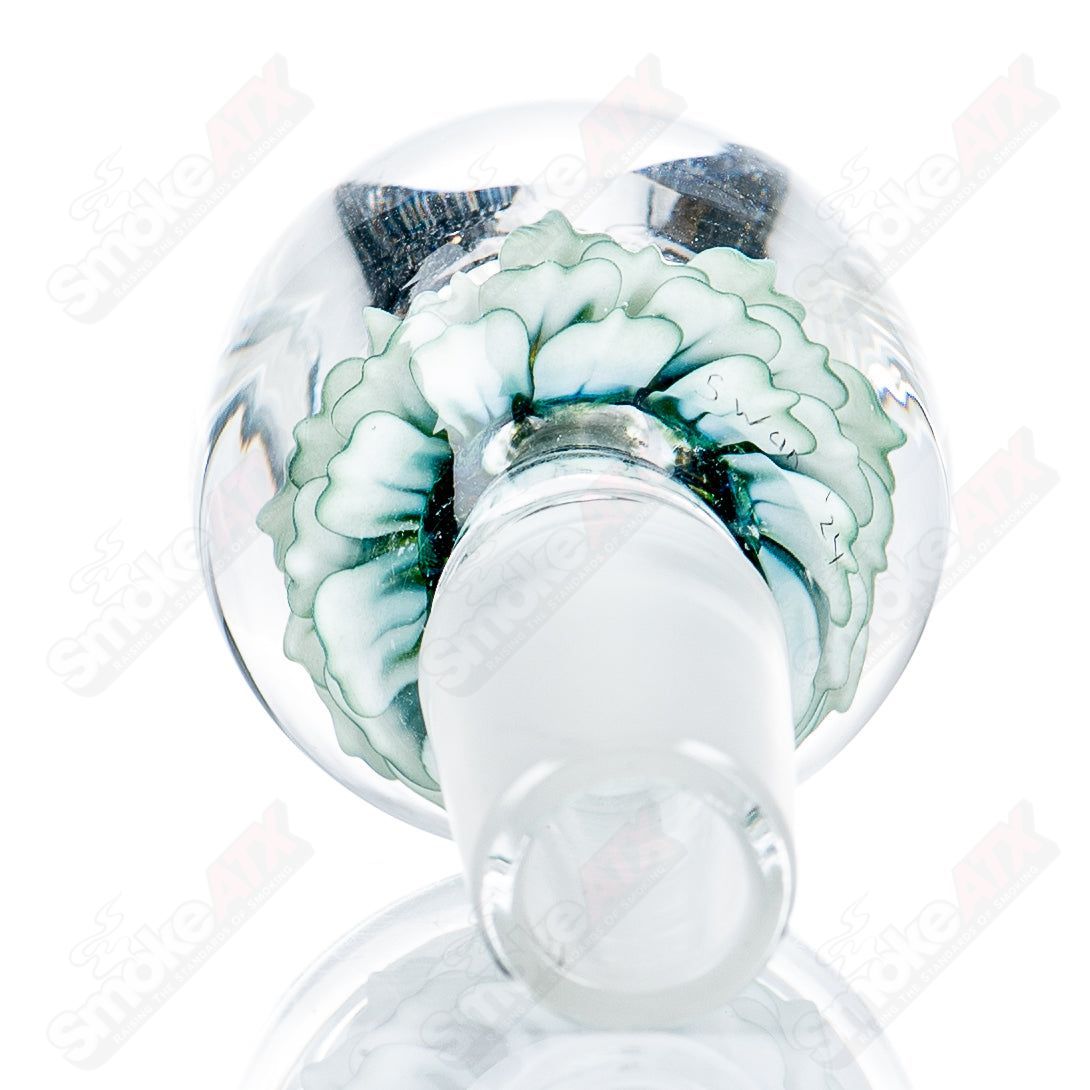 #5 18mm Flower Marble Bowl by Swan Glass - Smoke ATX