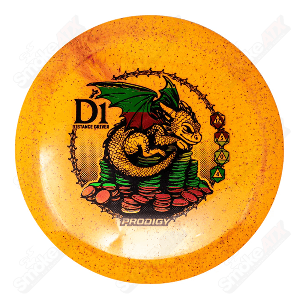 170-174g D1 Orange Distance Driver Disc (Dragon's Hoard Stamp) - Reblend Plastic Prodigy Disc - Smoke ATX 