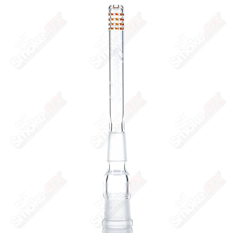 18/18mm 5.5" Amber Purple Color Accent 360 Gridded Downstem Sovereignty Glass - Smoke ATX 