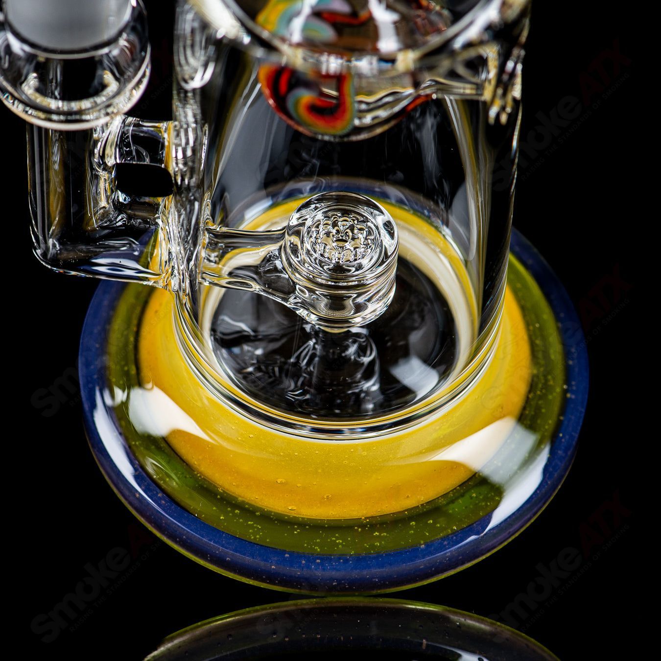#1 14mm Jetperc Full Color Foot/Moothpiece by Toro Glass - Smoke ATX