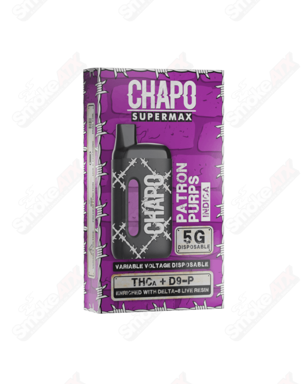 5000mg Patron Purps Indica Disposable THCA / D9-P / D8 Supermax Chapo Extrax - Smoke ATX 