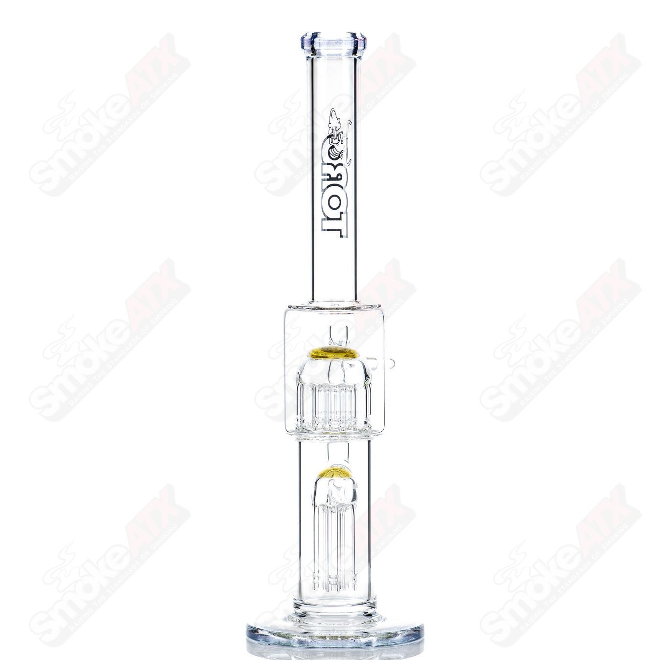 #1 14mm Mini 7/13 Arm Perc w Color Cap Toro Glass - Smoke ATX