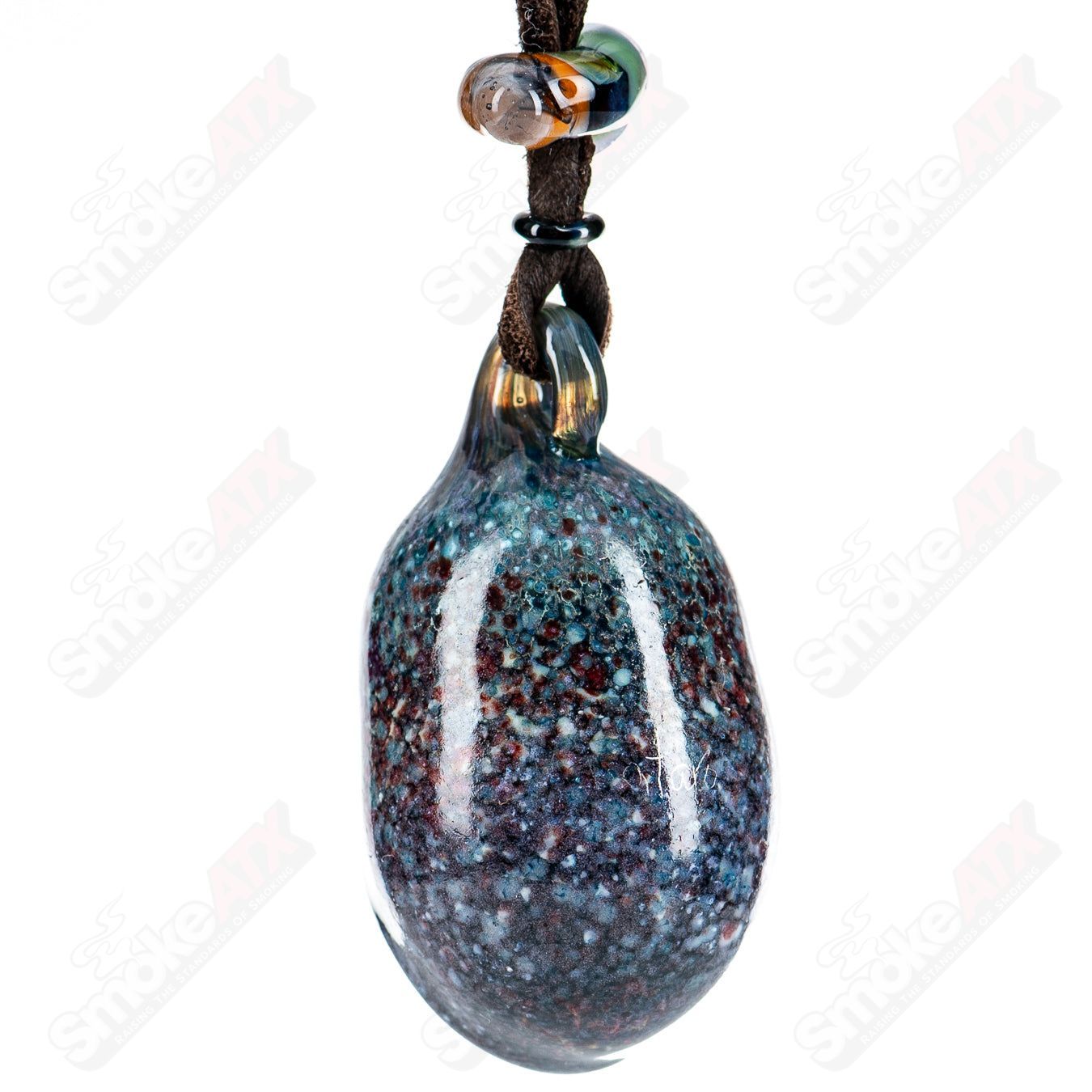 Hide and Seek  Frog  Pendant Kengtaro Glass #1 - Smoke ATX 