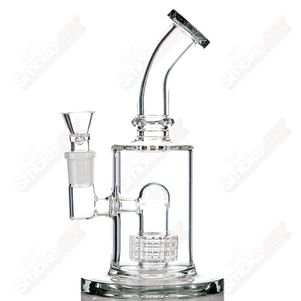 9" Smokey Stereo Perc Bubbler Diamond Glass - Smoke ATX