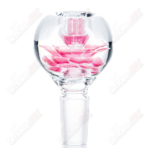 #3 14mm Flower Marble Bowl by Swan Glass - Smoke ATX