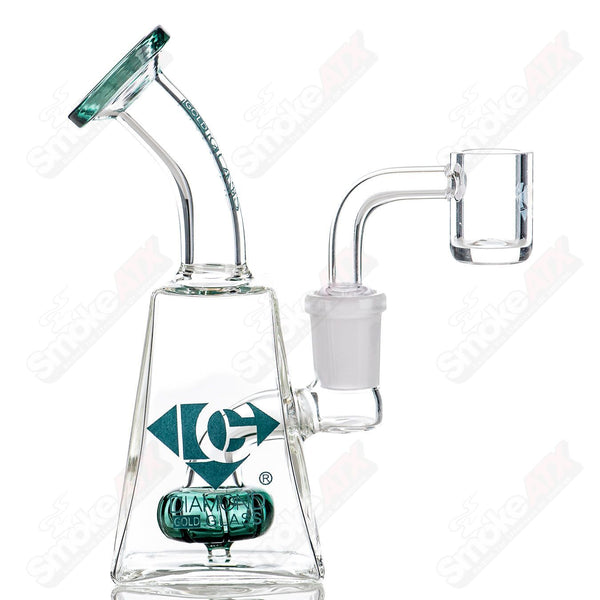 5" Showerhead Mini Rig Diamond Glass - Smoke ATX