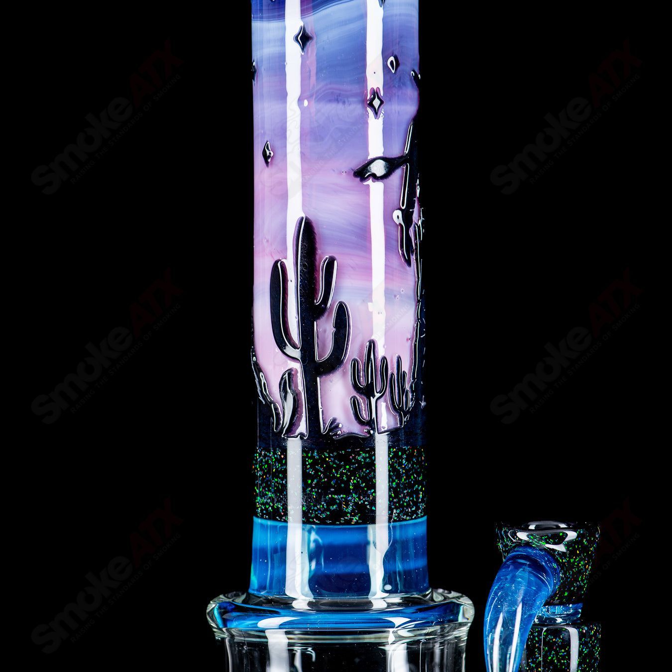 #1 Straight Tube w/ Gridded Percs by Subliminal Glass - Smoke ATX 