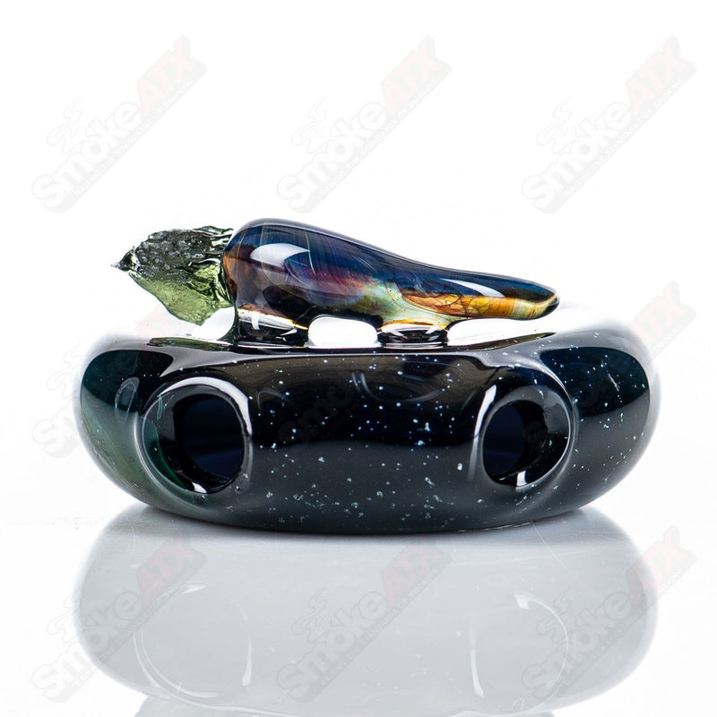 Shooting Star W/ Tektite Pendant by Cdot Glass - Smoke ATX