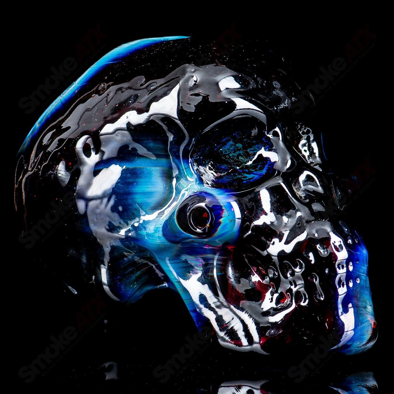 Fumed  Skull Dry Pipe by Team Snodgrass - Smoke ATX 