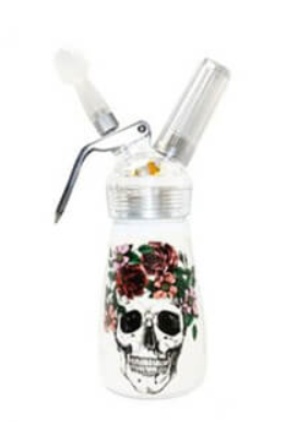 Floral Skull Special Blue .25 Cream Dispenser