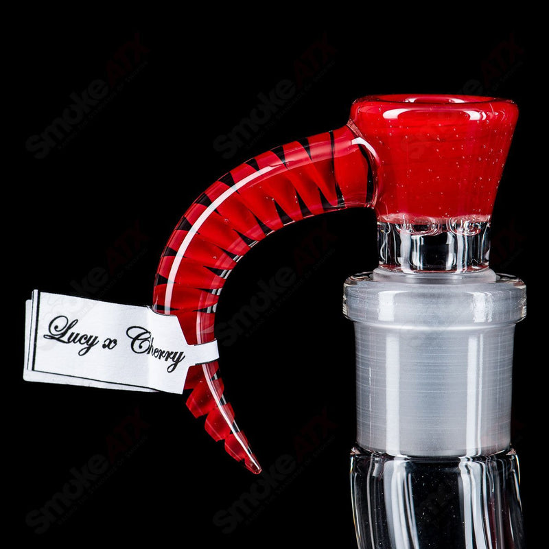 60mm Pillar Natty Neck Solid Foot Full Accent w F4 Perc (Lucy x Cherry) Sovereignty - Smoke ATX 